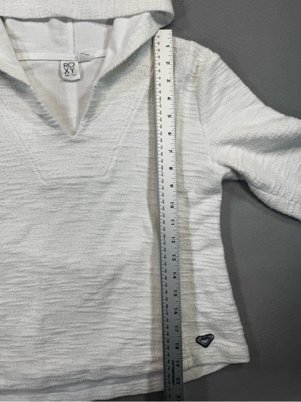 Roxy Girls White Textured Beach Sweater - Picture 3 of 5